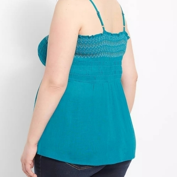 NWT LANE BRYANT SMOCKED CAMI TOP - Picture 2 of 6